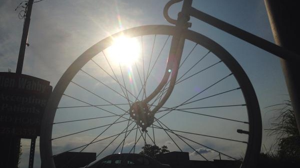 File photo of a bike silhouette at sunset in Windsor, Ont., on June 29, 2015. (Rich Garton / CTV Windsor)