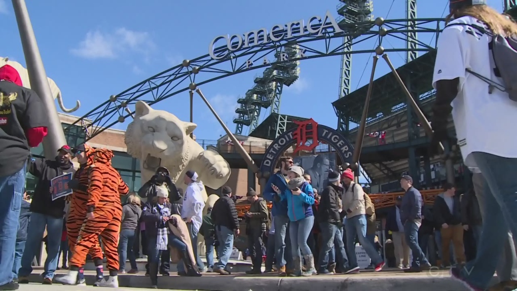 Fans flood Comerica Park for Opening Day