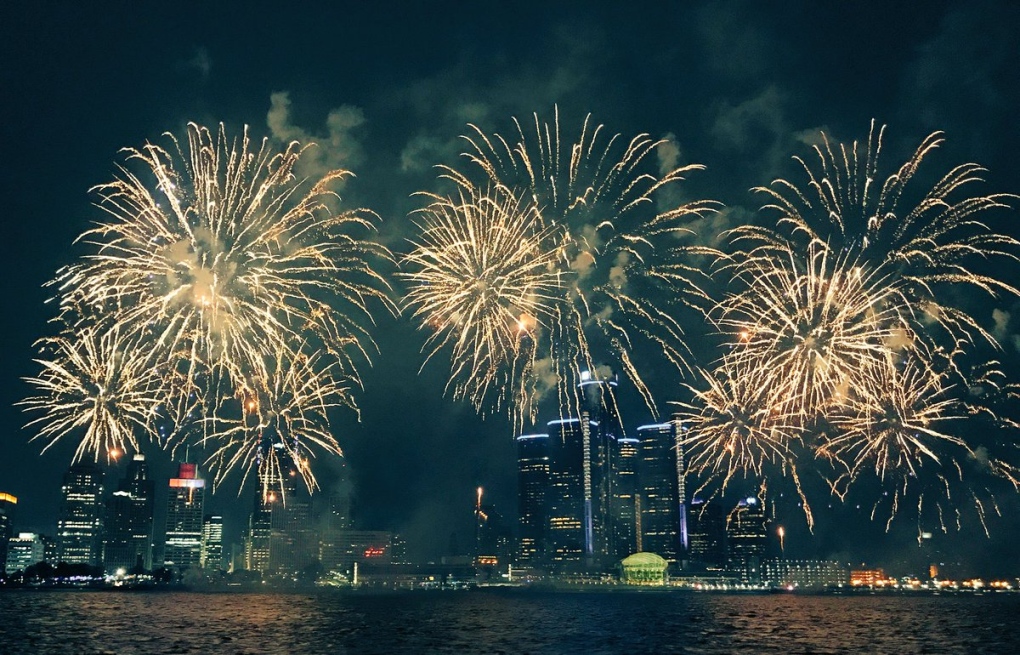 Fireworks light up the sky over the Detroit River on Monday, June 26, 2017. (Rich Garton / CTV Windsor)