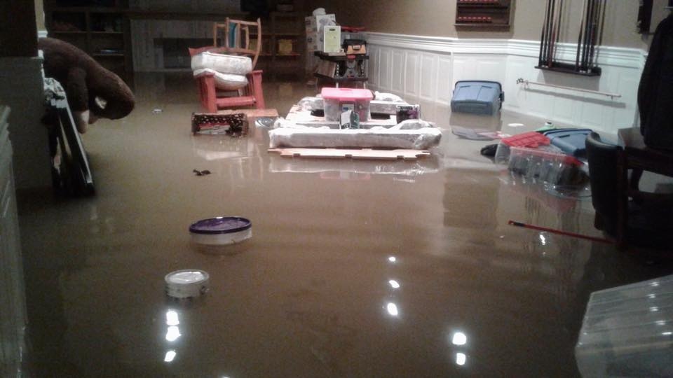 Basements and roads flood after heavy rainfall in Windsor and Essex County, on Monday and Tuesday,  Aug. 29, 2017. (Courtesy Emily Watson)