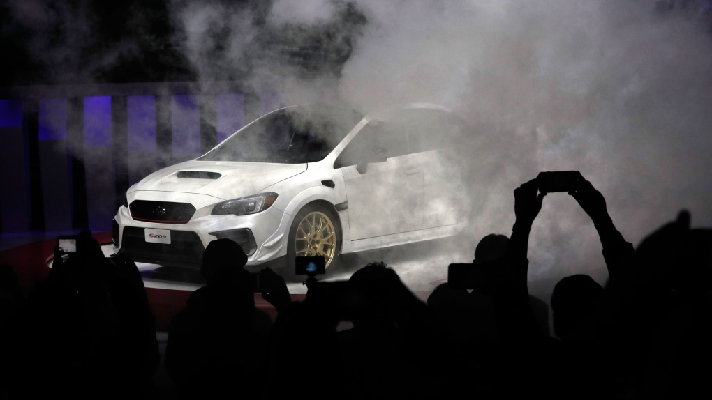 The Subaru STI S Model is unveiled, Monday, Jan. 14, 2019, at the North American International Auto Show in Detroit. (AP Photo/Carlos Osorio)