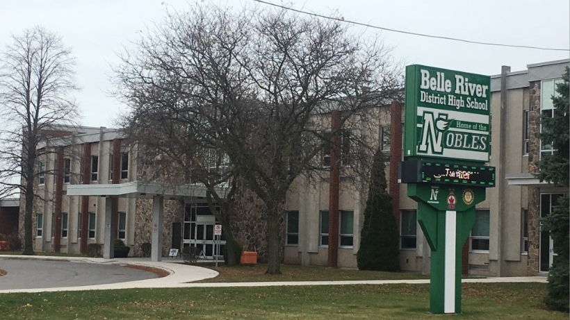 Belle River District High School in Belle River, Ont., on Monday, Nov. 23, 2020. (Bob Bellacicco / CTV Windsor)