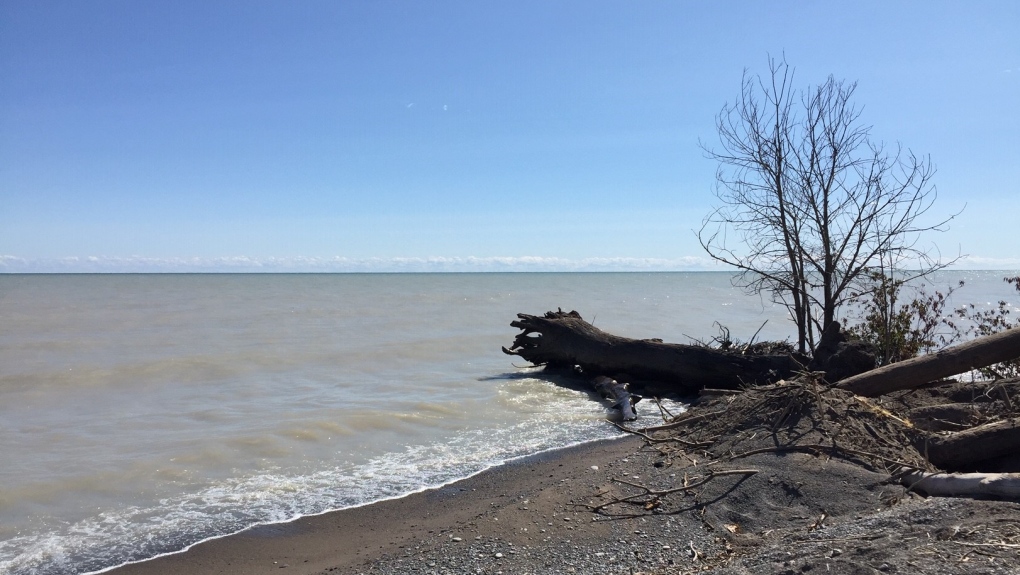 Lake Erie is seen from the shoreline in Port Glasgow, Ont. on Friday, Sept. 18, 2020. (Marek Sutherland / CTV News)