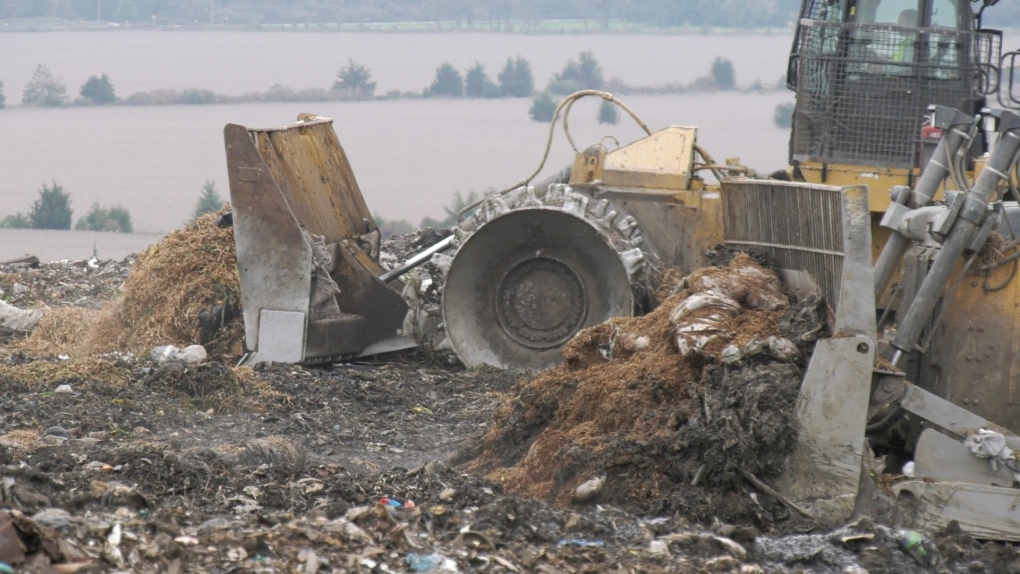 Waste at a landfill in Windsor, Ont. on Thursday, Oct. 21, 2021. (Bob Bellacicco/CTV Windsor)