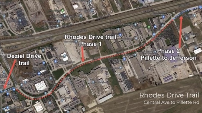 Rhodes drive trail. (Source: BikeWindsorEssex / YouTube)