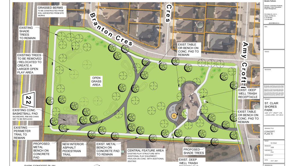 St. Clair Shores Park concept. (Source: Municipality of Lakeshore)