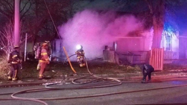 Crews responded to the structure fire in the 200 block of Louis Avenue around 12:06 a.m. Tuesday, Dec. 7, 2021. (Source: _OnLocation_/ Twitter)