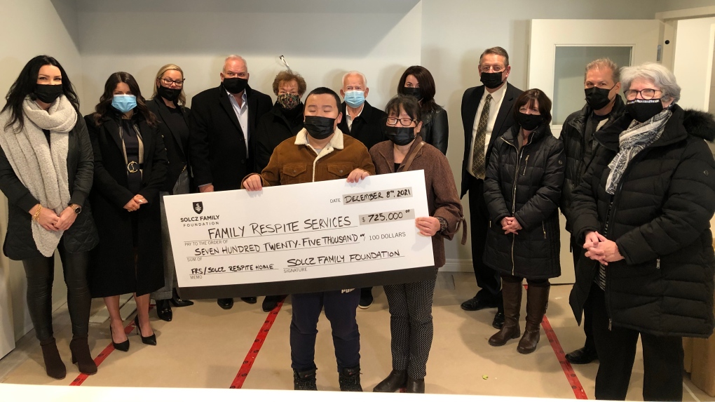 Family Respite Services received $750,000 from the Solcz Family Foundation toward a new respite home in Windsor, Ont. on Wednesday, Dec. 8, 2021. (Angelo Aversa/CTV Windsor)