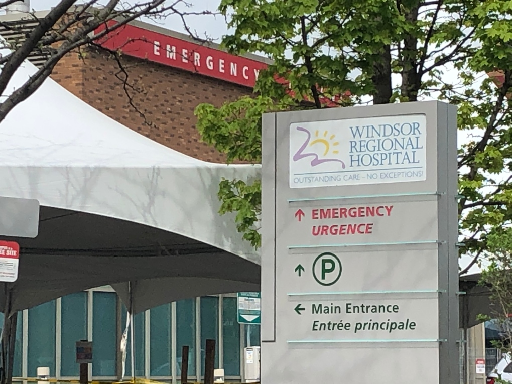 Emergency entrance at Windsor Regional Hospital in Windsor, Ont. on Tuesday, April 27, 2021. (Alana Hadadean/CTV Windsor)