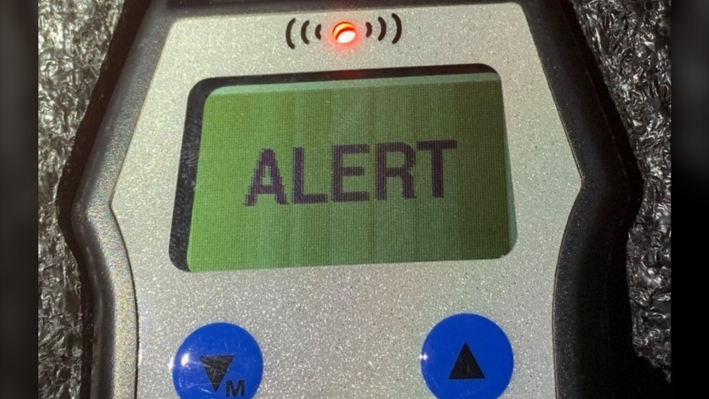 An 'alert' reading is shown on a police breathalizer device. (OPP_CR)