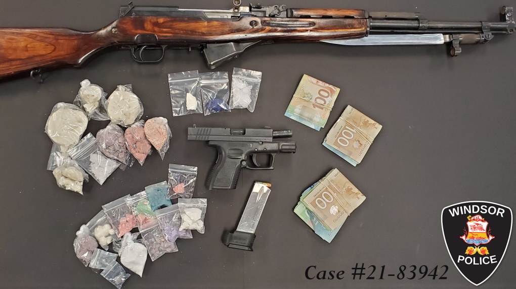 Drugs and guns seized at Pelissier St. house (Courtesy: Windsor Police)