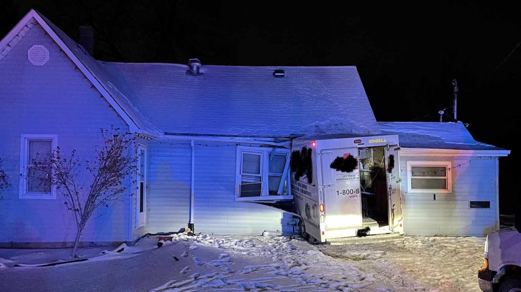 Essex County OPP say a vehicle crashed into a home in Lakeshore, Ont. (Source OPP)