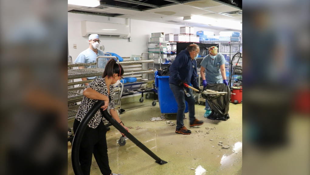 Cleanup at Erie Shores Healthcare after a pipe burst causing flooding. (Source: Erie Shores Healthcare)