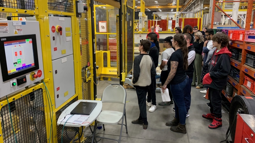 Students taking part in Manufacturing Day in Windsor-Essex on Oct. 7, 2022. (Chris Campbell/CTV News Windsor)