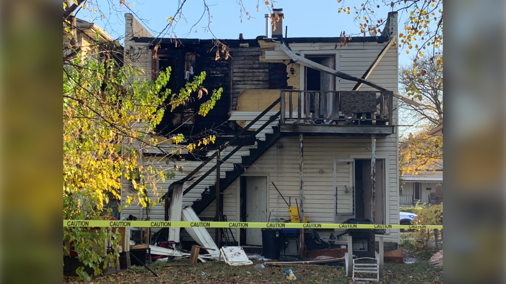 Firefighters responded to a house fire in the 900 block of Campbell Avenue in Windsor, Ont. on Wednesday, Nov. 2, 2022. (Bob Bellacicco/CTV News Windsor)