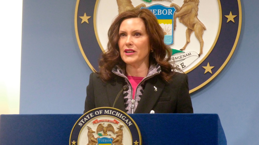 FILE - Mich. Gov. Gretchen Whitmer speaks at a news conference on Friday, March 11, 2022, at the governor's office in Lansing, Mich. (AP Photo/David Eggert)