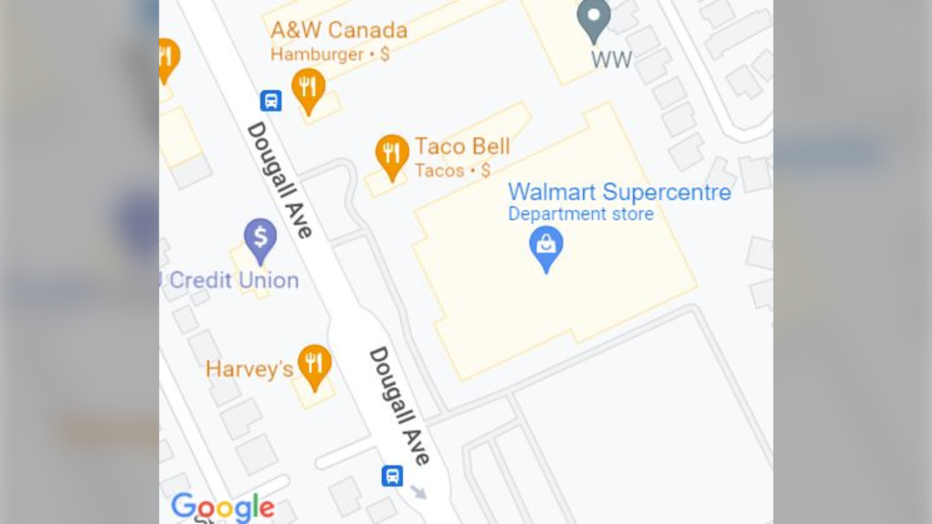 Google map of where an incident between a Windsor police officer and a man took place on Saturday, Feb. 26, 2022. (Source: SIU/Twitter)