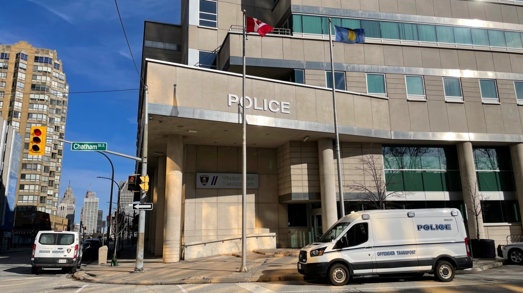 Windsor Police Headquarters in Windsor, Ont., on Monday, April 4, 2022. (Melanie Borrelli / CTV Windsor)