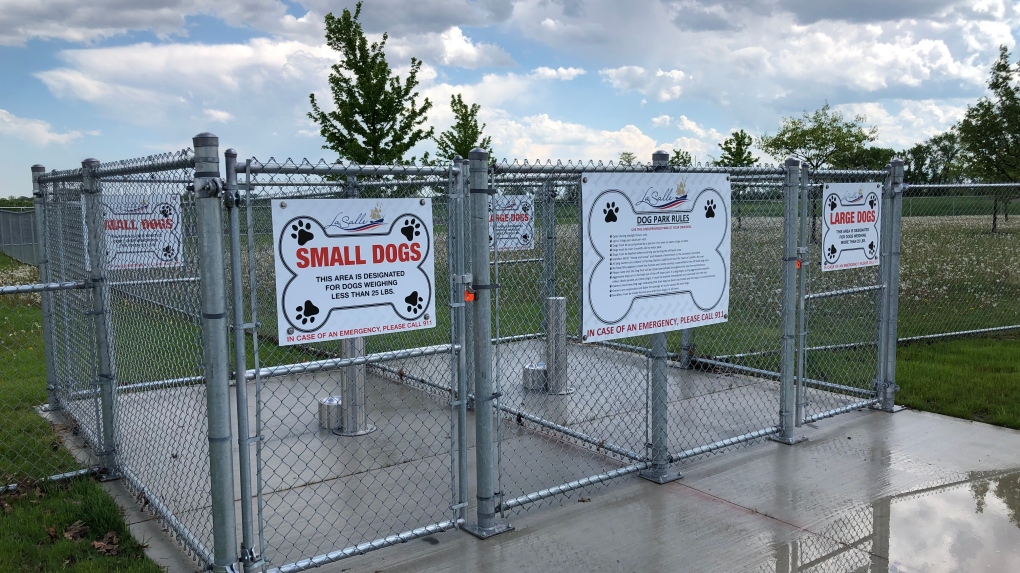 A new dog park at 2170 Judy Recker Crescent opened in LaSalle, Ont. on Monday, May 16, 2022. (Gary Archibald/CTV News Windsor)