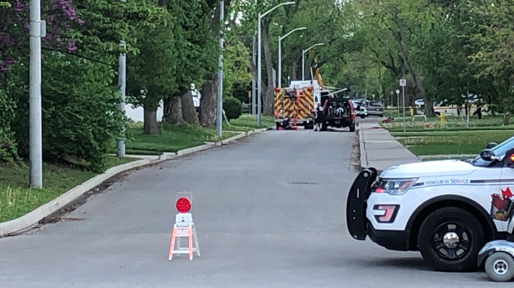 Emergency personnel were in the 800 block of Janisse Drive for a suspicious package investigation in Windsor, Ont. on Monday, May 16, 2022. (Gary Archibald/CTV News Windsor)