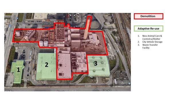 The Detroit Incinerator, which has been a source of air pollution and health concerns, for surrounding neighbourhoods is set to be demolished in June 2022. (Source: City of Detroit)