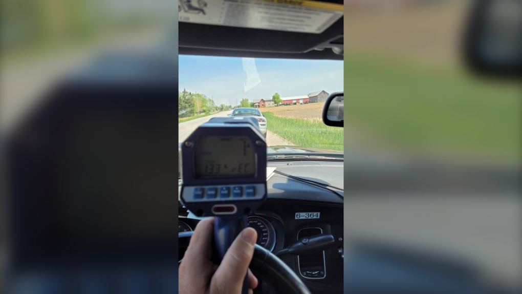 An Essex County OPP officer on Concession Road 11 stopped a driver travelling 133 km/hr in a posted 60 km/hr zone on Tuesday, May 2, 2022. (Source:OPP)