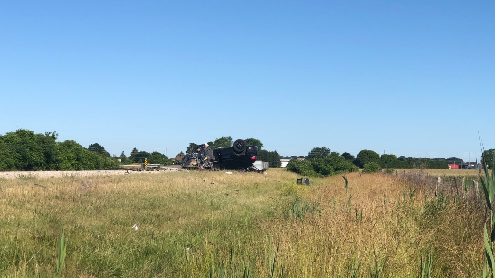 OPP responded to a crash at County Road 33 between Highway 77 and County Road 34 in Leamington, Ont., on Tuesday, June 28, 2022. (Source: OPP)  