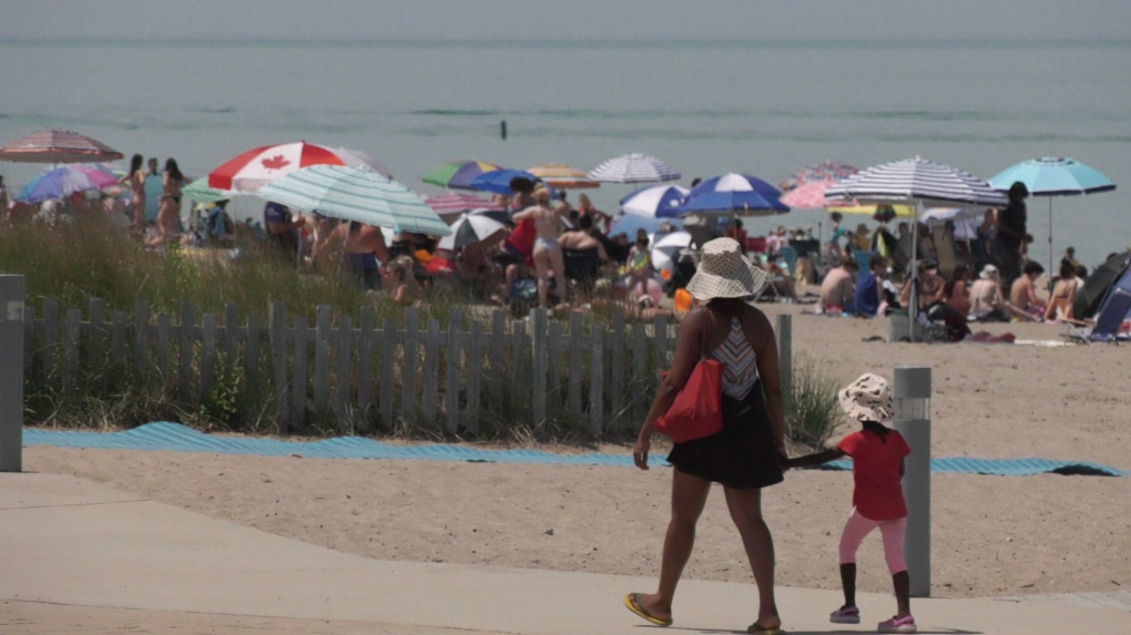 Hundreds of visitors arrived in Grand Bend to celebrate the Canada Day long weekend on Thursday, June 30,2022. (Jennifer Basa/CTV News London) 