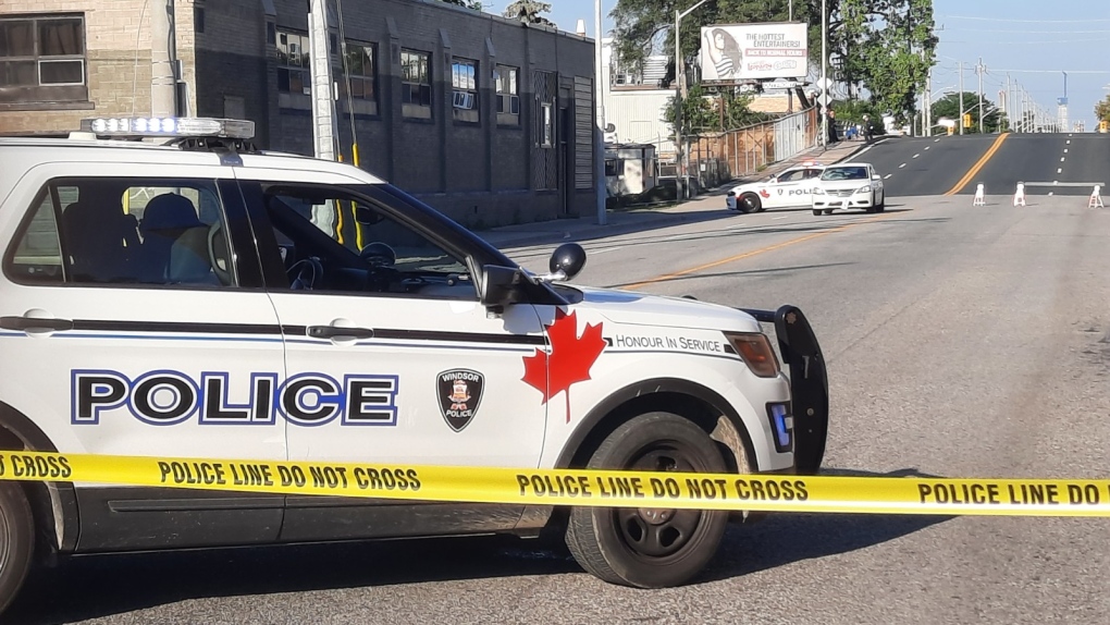 Windsor police have closed Wyandotte Street east between Caron Avenue and Janette Avenue after a pedestrian was struck, July 21, 2022. (Source: Michael Rainone)