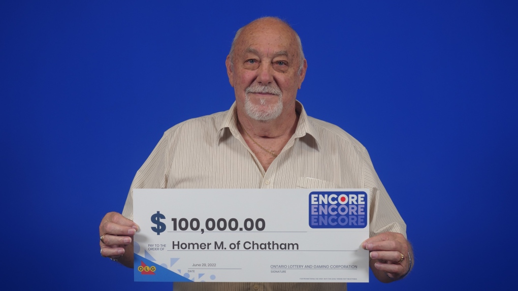 Homer Martin of Chatham matched the last six of seven Encore numbers in exact order in the June 3 Lotto Max draw. (Source: OLG)