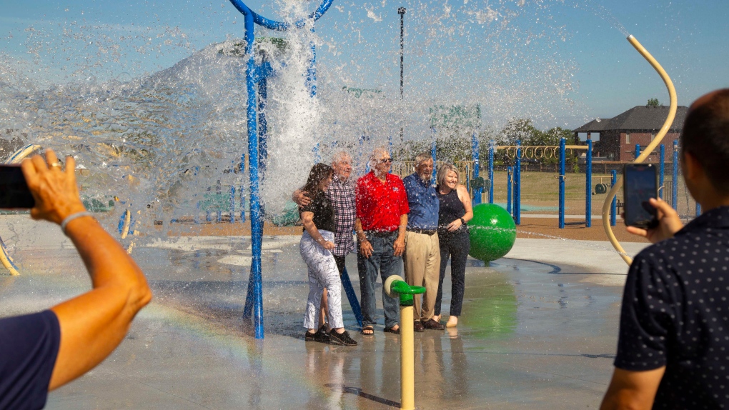 Splash pad opens in Lakeshore, Ont., on Thursday, July 7, 2022. (Source:Municipality of Lakeshore)