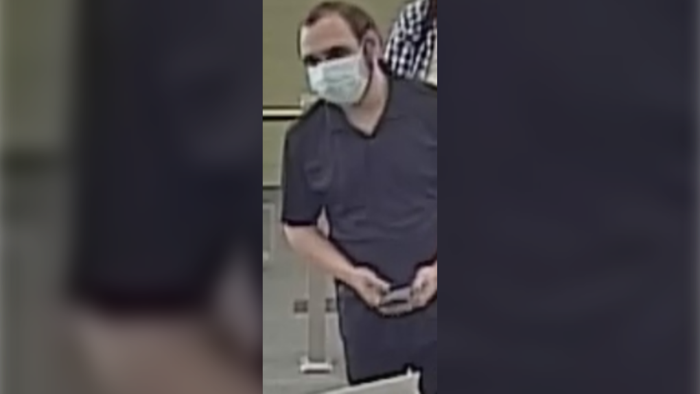 Essex County OPP are looking for a man who allegedly stole a victim's identity, changed their cell phone plan and withdrew $4,500 from the victim's bank account on May 31, 2022. (Source: OPP)