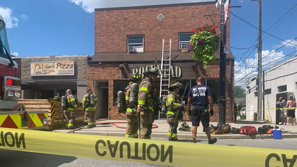 Firefighters responded to a blaze in the 1400 block of Ottawa Street in Windsor, Ont. on Thursday, Aug. 11, 2022. (Rich Garton/CTV News Windsor)