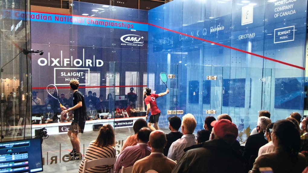 Power Court set-up at Yorkdale Mall in Toronto, Ont.  (Courtesy: Squash Canada) 