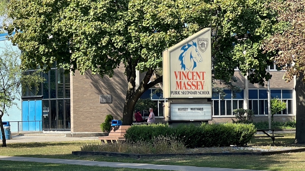 Vincent Massey Secondary School in Windsor, Ont., on Monday, Sept. 19, 2022. (Travis Fortnum/CTV News Windsor)