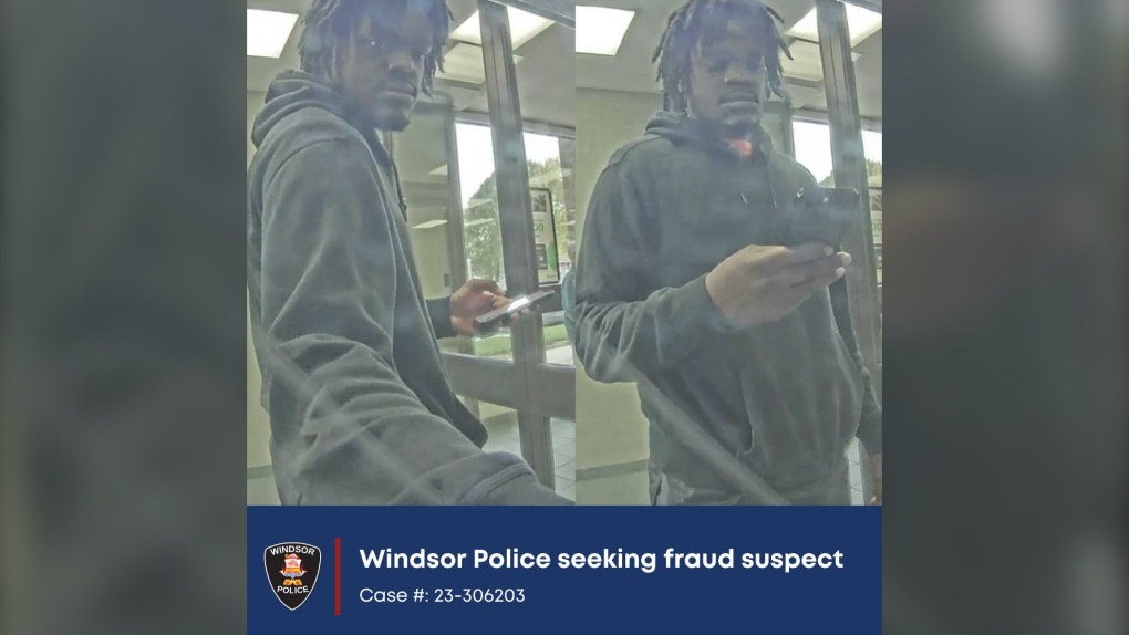 Windsor police are asking for the public’s help to identify a suspect accused of fraudulently using a debit card at a local bank. (Source: Windsor Police Service) 