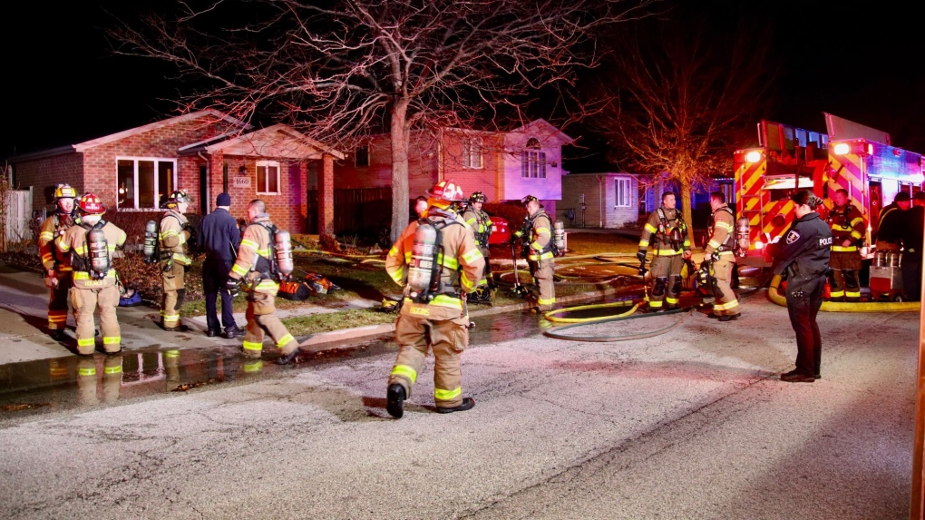 Fire crews responded to a house fire in the 1600 block of Calderwood Avenue in Windsor, Ont. on Thursday, Dec. 7, 2023. (Source: OnLocation/X)
