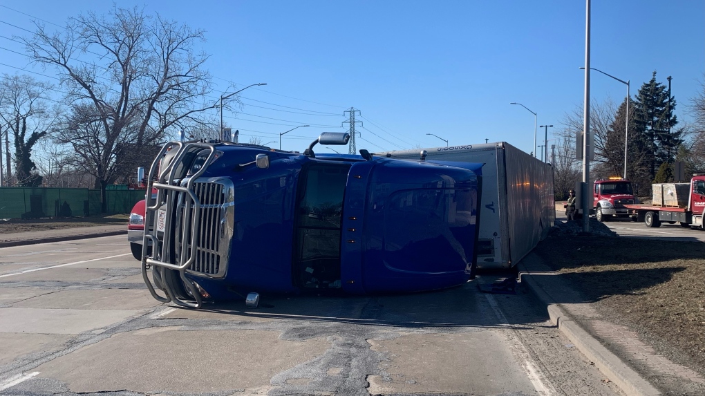 Lane restrictions in impact close to Ambassador Bridge attributable to rollover