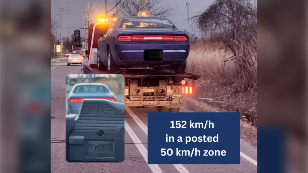 A driver was caught travelling 152 km/h in a 50 km/h zone in Windsor, Ont. (Source: Windsor Police Service)