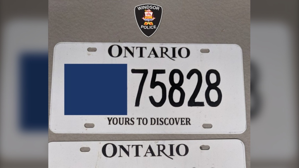 Windsor police have charged a driver for using a fraudulent licence plate. (Source: Windsor police)
