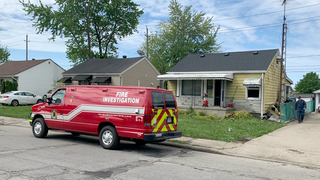 A house fire occurred May 14, 2023, in the 1700 block of Central Avenue. (Chris Campbell/CTV News Windsor) 