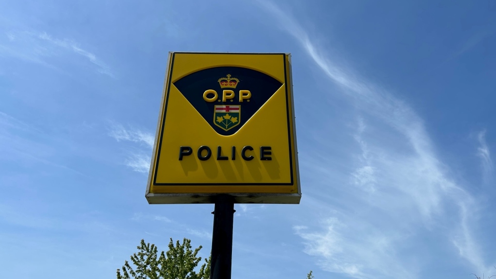 OPP sign at the Detachment on Manning Road in Lakeshore, Ont., on Thursday, May 11, 2023. (Melanie Borrelli /CTV News Windsor)