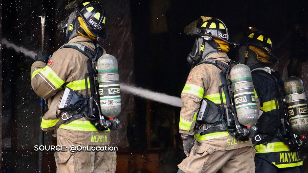 House fire in West Windsor on Sunday June 4, 2023 leaves one person with non-threatening injuries. (Source: @OnLocation)