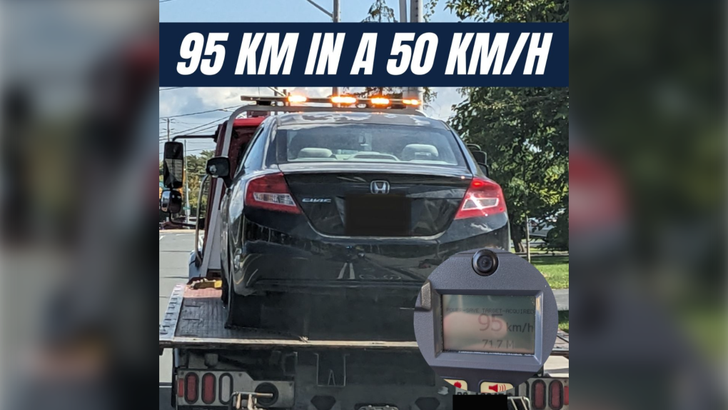 A driver has been charged with stunt driving after being clocked travelling 95 km/h in a 50 km/h zone in Windsor, Ont. (Source: Windsor Police Service)