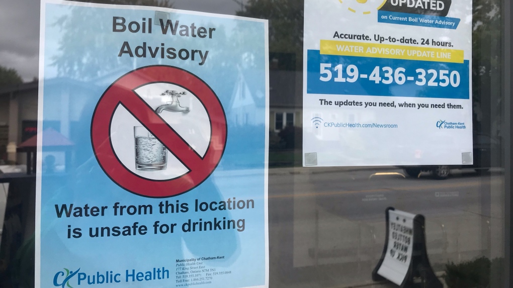 Boil Water advisory in Wheatley, Ont., on Friday, Sept. 29, 2023. (Michelle Maluske/CTV News Windsor)