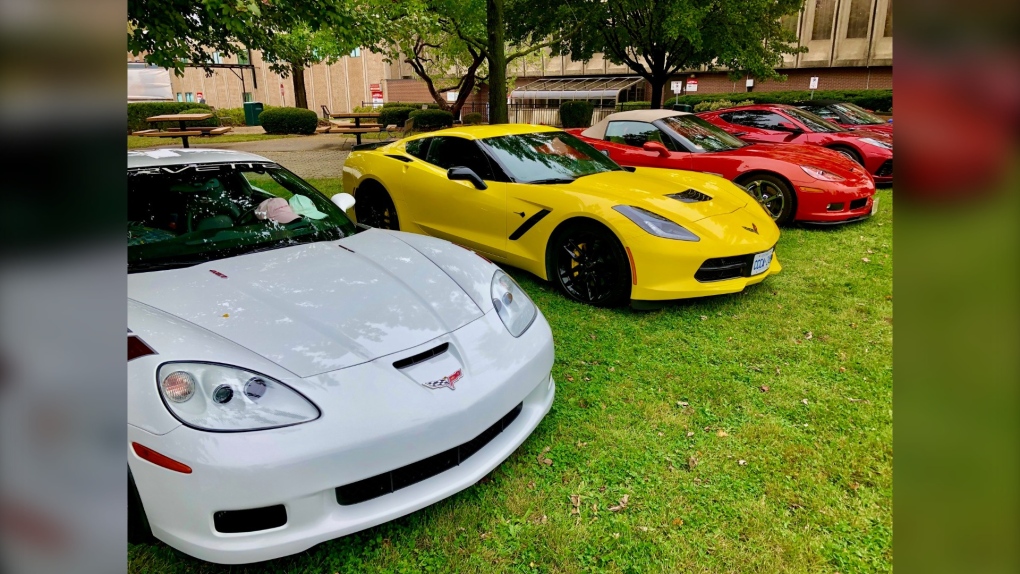 The Corvette Club of Windsor attended the Windsor Regional Hospital MET Campus on Sept. 28, 2023 for a charity event. (Gary Archibald/CTV News Windsor)