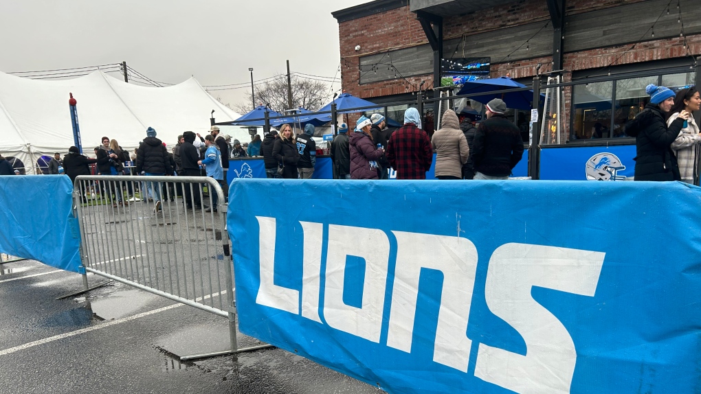 Detroit Lions fans take part in the watch party at the Factory House in Windsor, Ont. on Dec. 16, 2024. (Robert Lothian/CTV News Windsor)