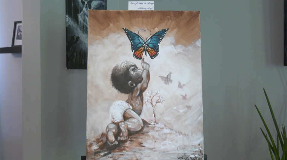 baby butterfly painting